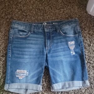 SO Distressed Blue Jean Shorts